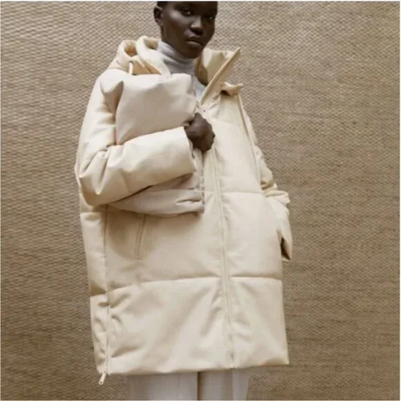 ZARA FAUX LEATHER PUFFER COAT NWT - Picture 5 of 10